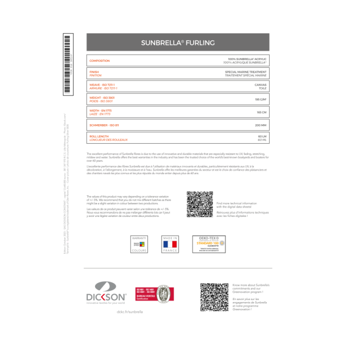 Próbnik Sunbrella Furling